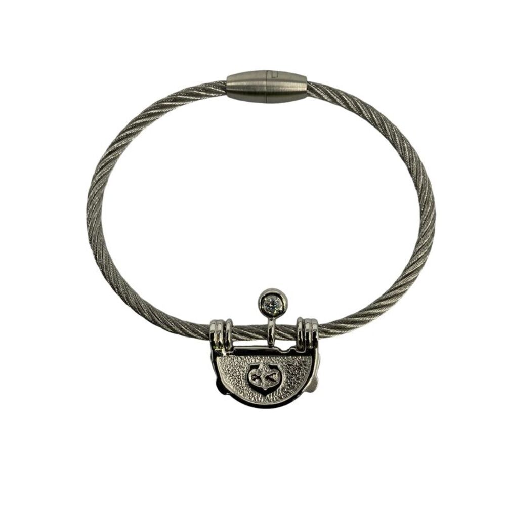 Charriol Women Heart Sterling Silver & Cubic Zirconia Bangle Bracelet Silver OS